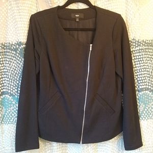 Asymmetrical Zip Moto Blazer Jacket